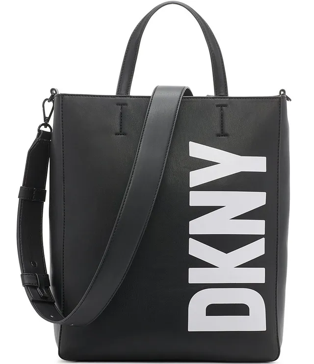 Dkny Ines Vegan Leather Logo Strap Tote Bag - Eggshell