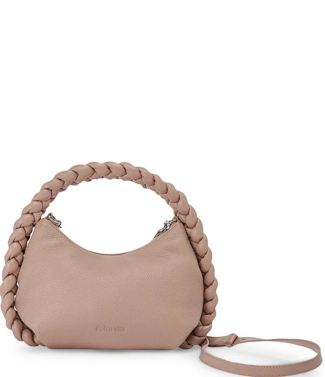 Dolce Vita Pippa Pebbled Leather Braided Handle Silver Tone