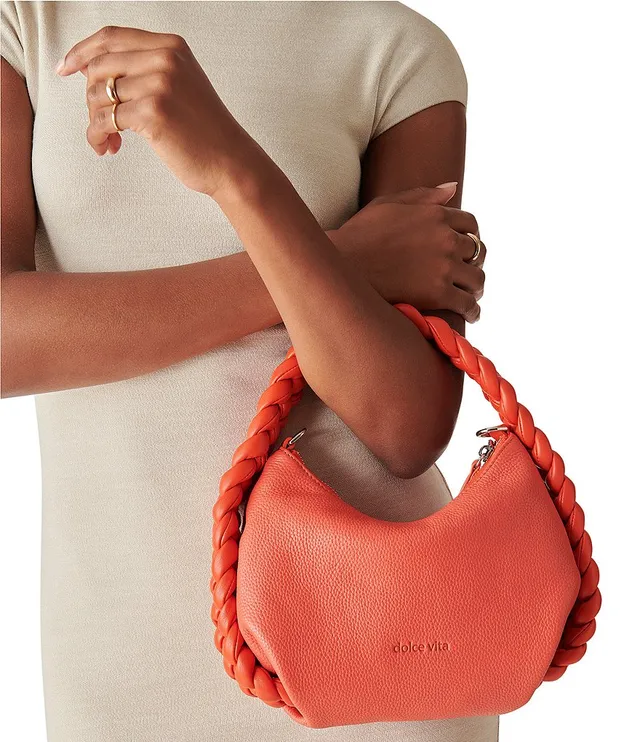 Dolce Vita Pippa Pebbled Leather Braided Handle Shoulder Bag