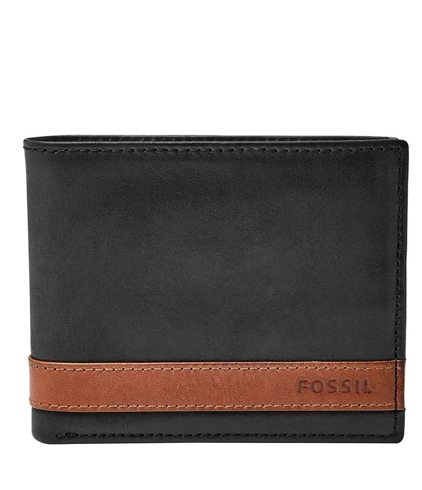 Fossil Men's Quinn Flip ID Bifold Leather Wallet - Brown