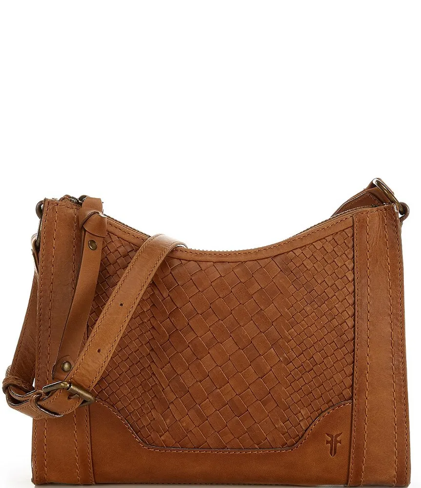 Vtg Dillards Jute Leather Trim Shoulder Handbag Women Tan Brown