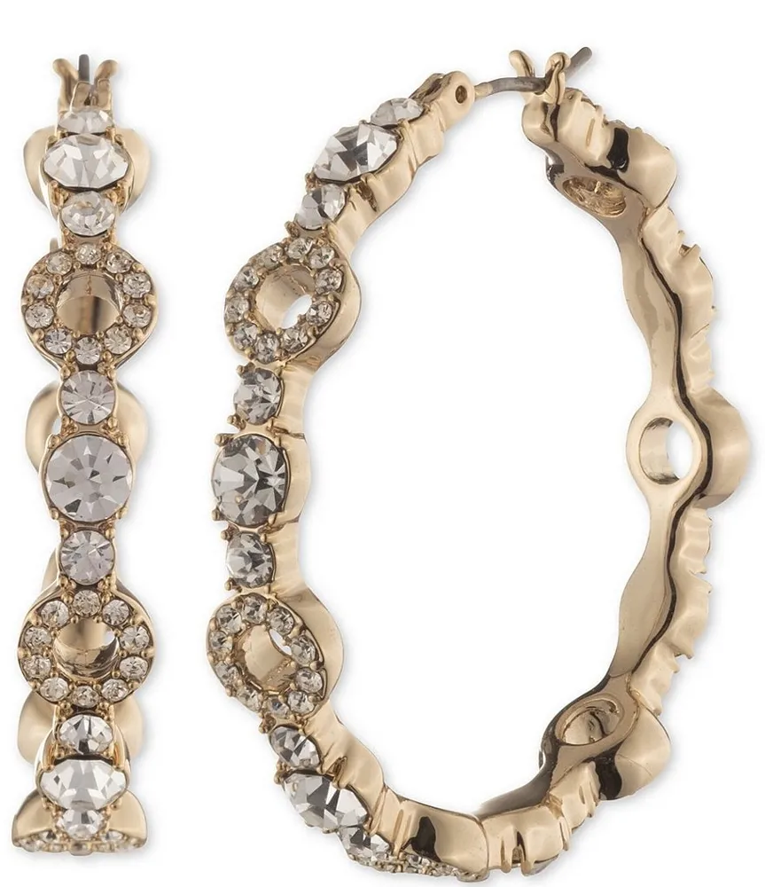 Curb Chain Crystal Huggie Hoop Earrings