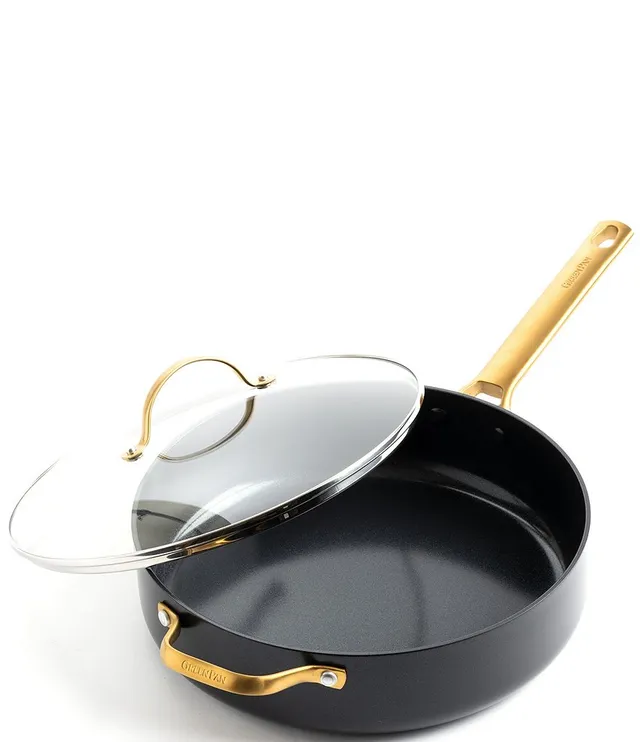 Reserve Ceramic Nonstick 12 Frypan with Lid and Helper Handle, Black