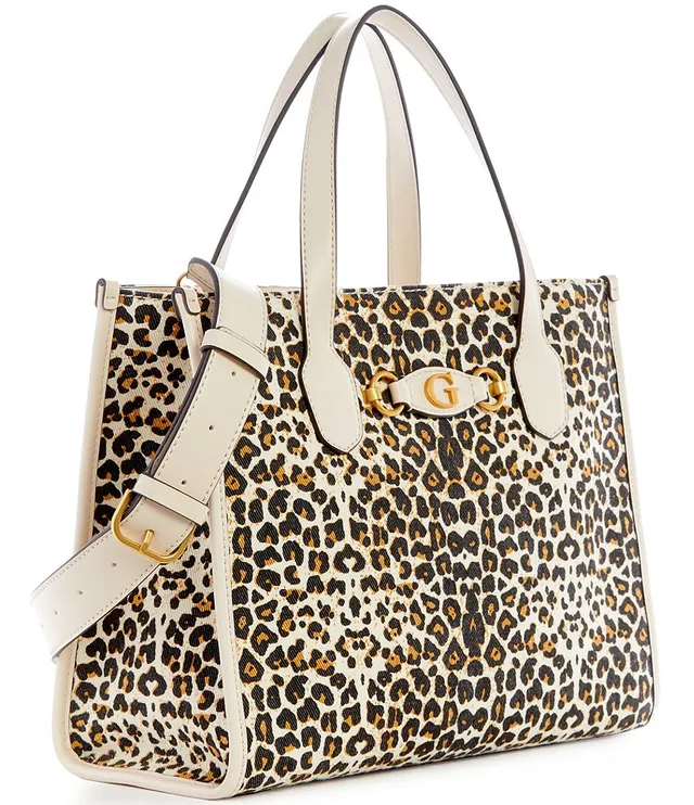 Guess Izzy Leopard Print Tote Bag