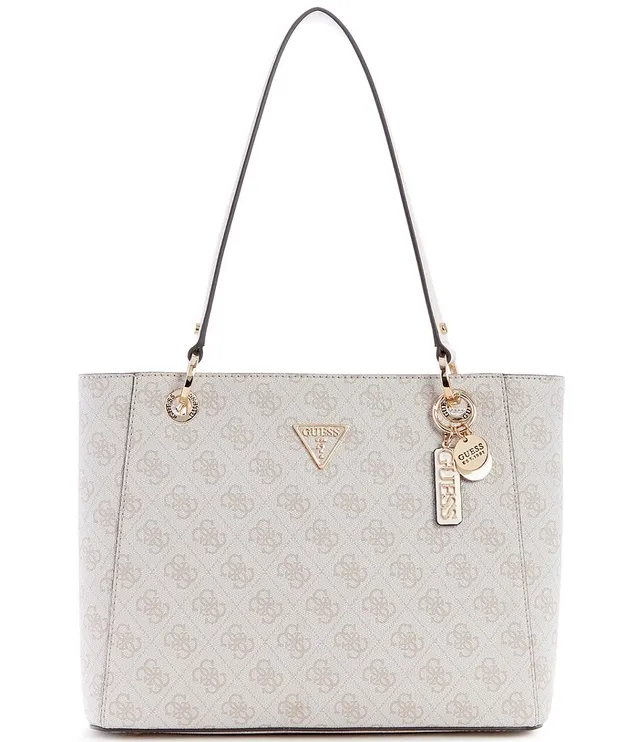 Guess Vikky Medium Floral Tote - Latte Logo/Floral