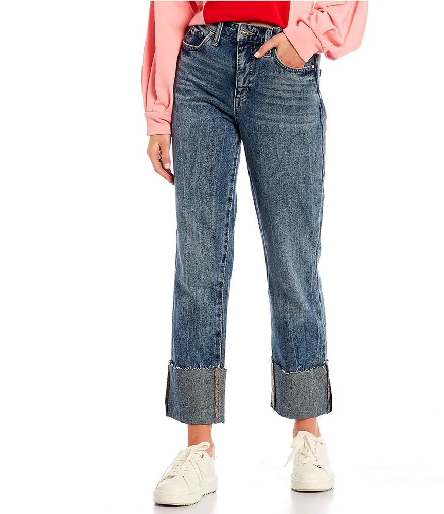 Relaxed Frayed Edge Patchwork Jeans