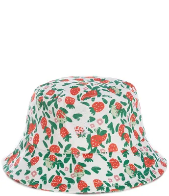 MENS WHITE MANVEL EMBROIDERY BUCKET HAT