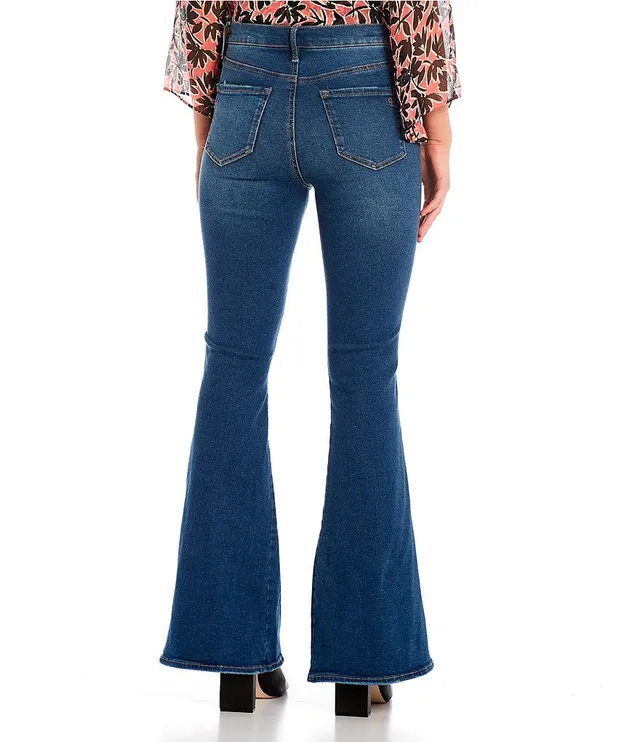 Jessica Simpson Charmed Fitted Split Front Hem Flared Denim Jeans