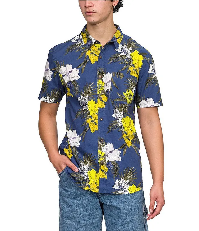 Forever Collectible Rays Floral Linen Button-Up Shirt - Men's