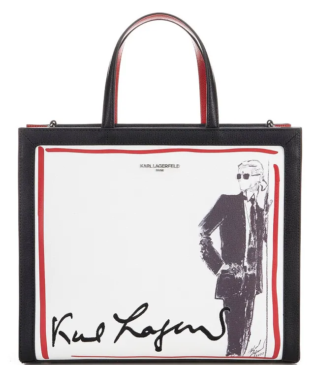 Karl Lagerfeld Paris Nouveau Leather Small Tote Bag - Black Cameo