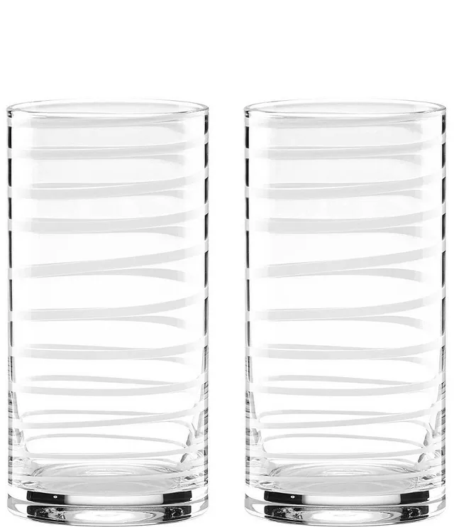 Kate Spade New York Charlotte Street Highball Glass, Set of 2 - White