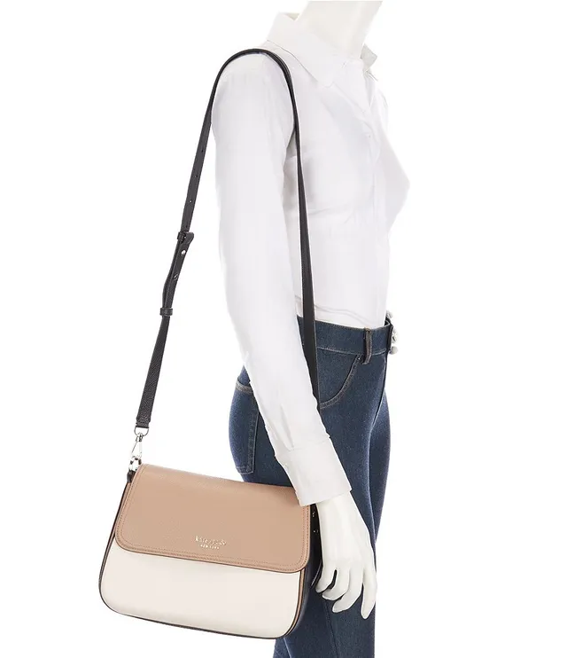 Kate Spade Hudson Pebble Leather Medium Convertible Shoulder Bag Parchment Multi