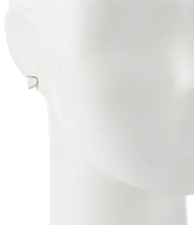 Kate Spade Heritage Spade Small Heart Stud Earrings - White