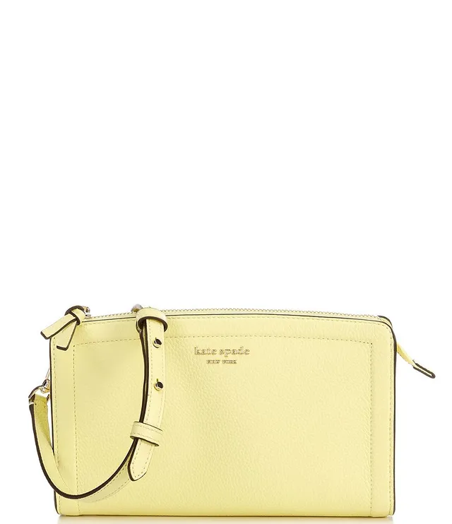 Kate Spade Knott Pebbled Leather Small Crossbody Bag in Yellow