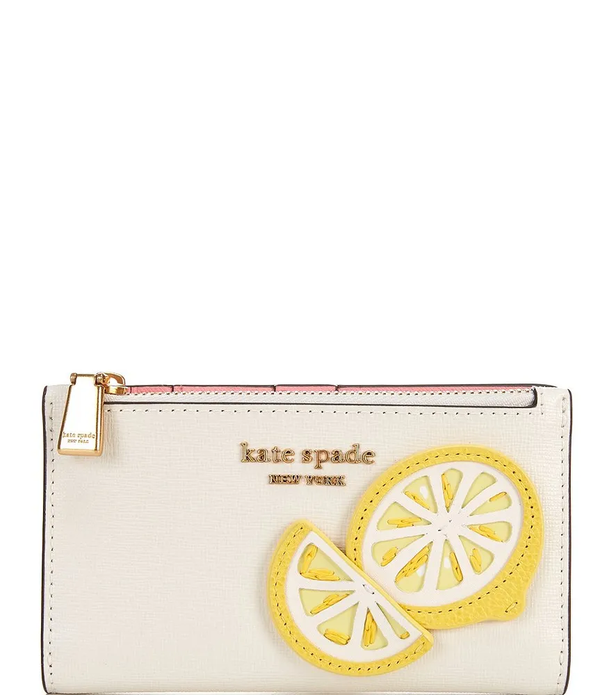 Kate spade new york Morgan Lemon Small Slim Leather Bifold Wallet