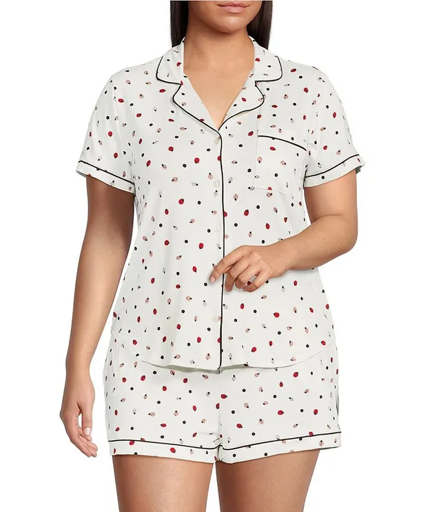 Kate Spade New York Plus Size Dot Print Jersey Shorty Coordinating Pajama Set - 2x