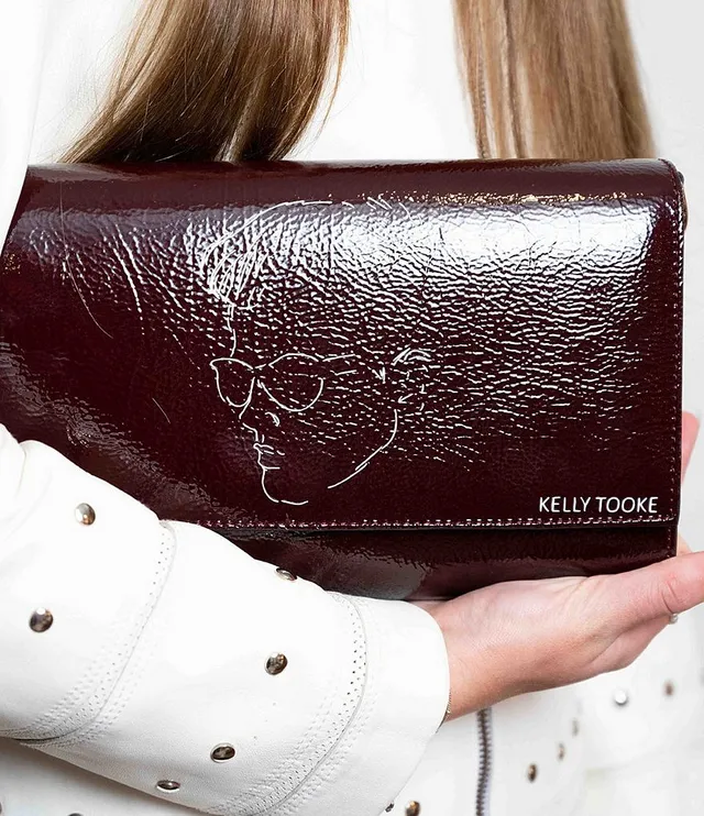 Kelly-Tooke Large Patent Navy Leather Wallet