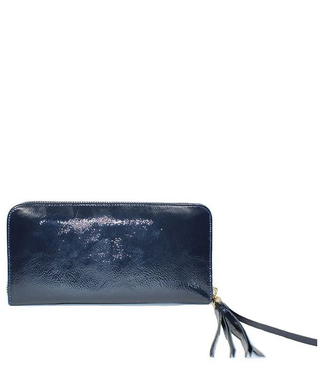 Kelly-Tooke Large Patent Navy Leather Wallet