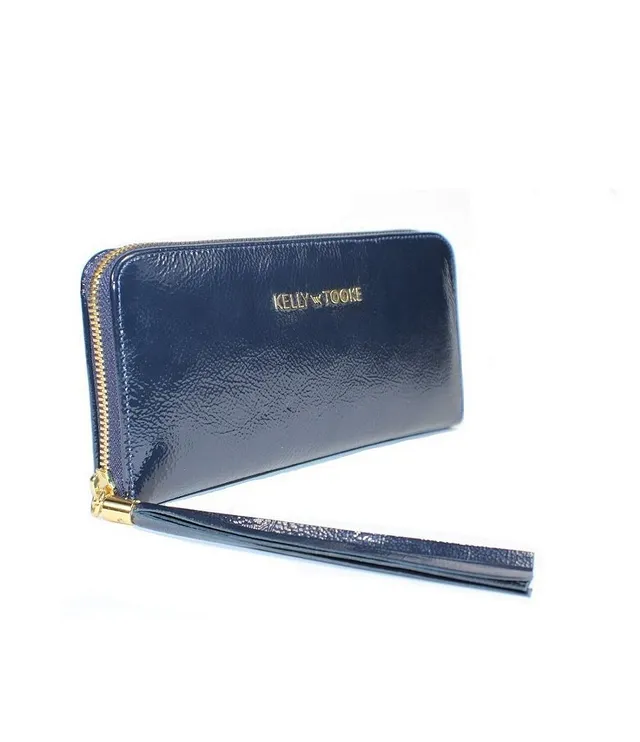 Kelly-Tooke Large Patent Navy Leather Wallet