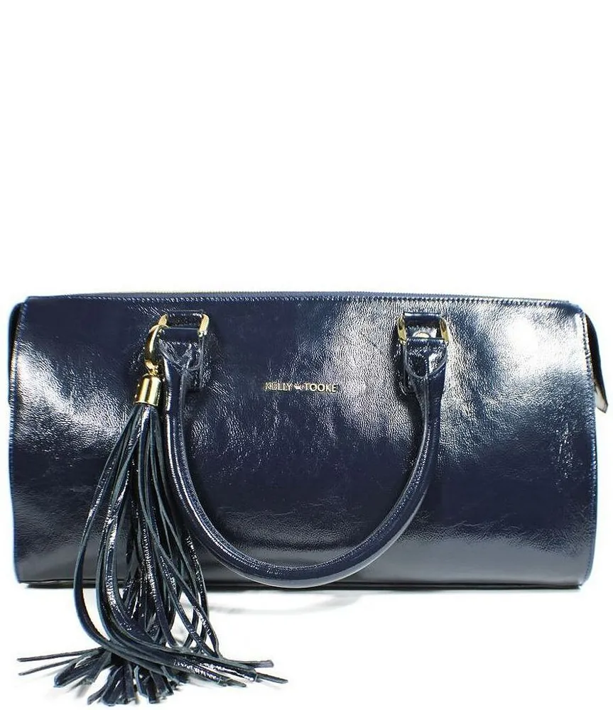 Kelly-Tooke Medium Soho Black & Gold Chain Leather Tassel Satchel Bag