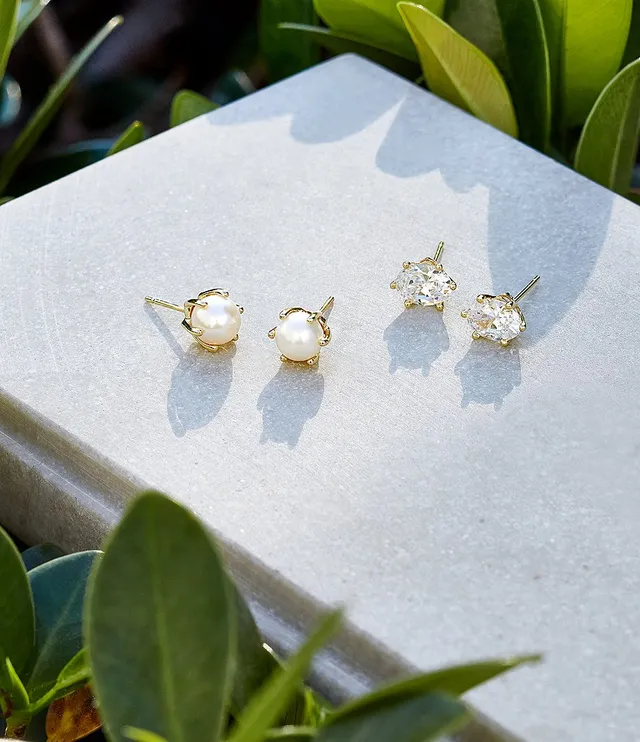 Ashton Gold Pearl Stud Earrings