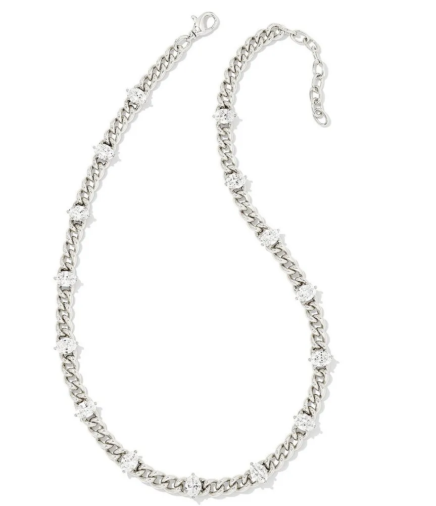 Leighton Convertible Gold Pearl Chain Necklace in White Pearl