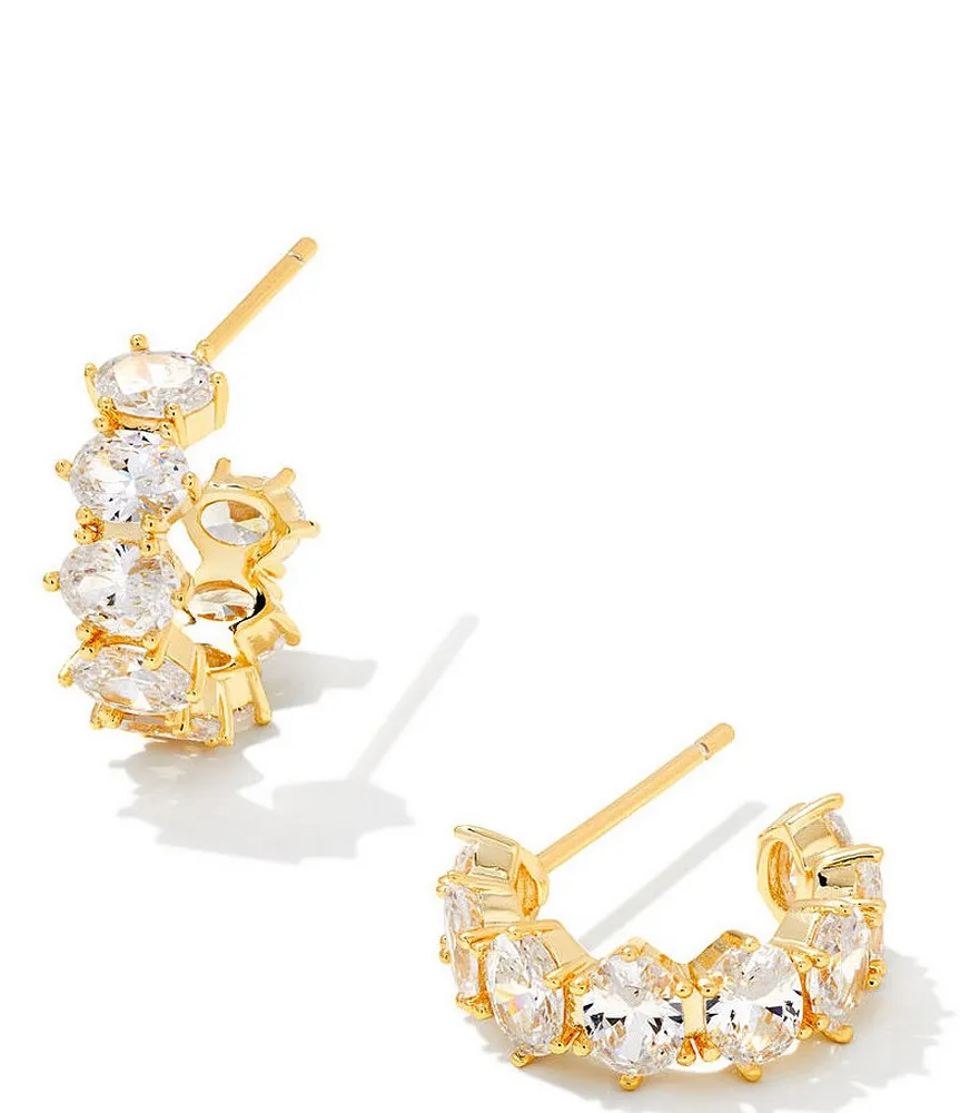 Cailin Gold Crystal Stud Earrings in White Crystal | Kendra Scott