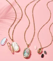 Kendra Scott Elle Gold Locket Pendant Necklace Gift Set