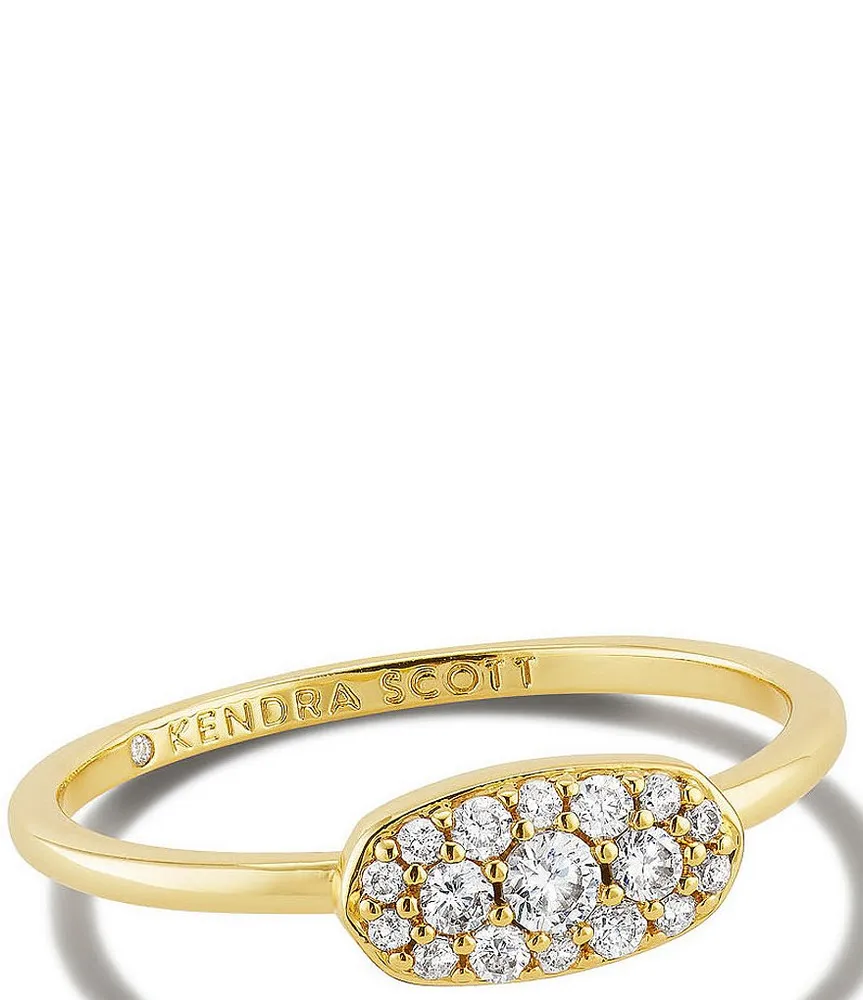 Cailin Gold Crystal Band Ring in White Crystal