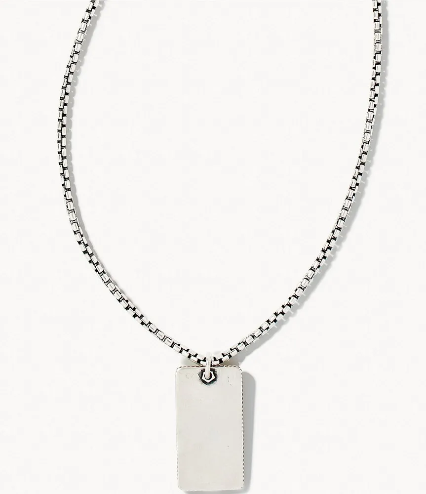 Chevron Stainless Steel Dog Tag Necklace