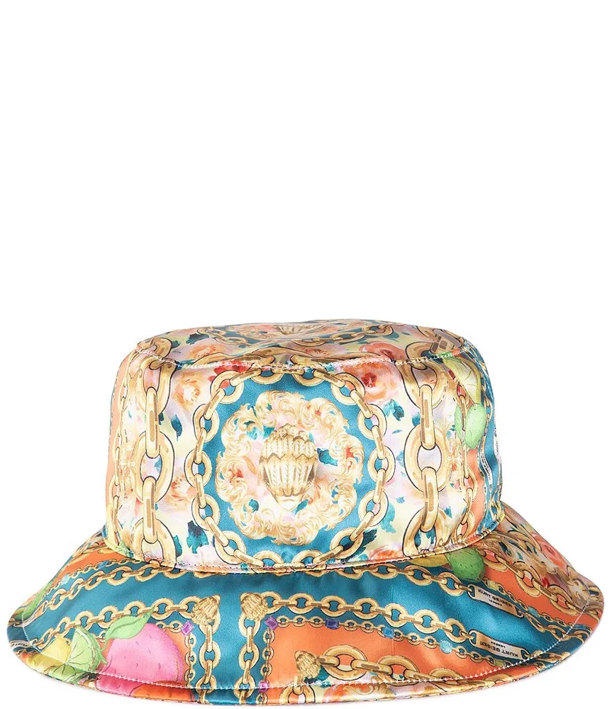 MENS WHITE MANVEL EMBROIDERY BUCKET HAT