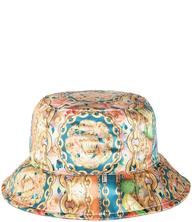 MENS WHITE MANVEL EMBROIDERY BUCKET HAT