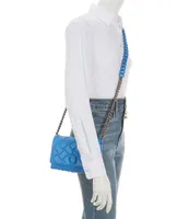 Light Blue Quilted Chainlink PVC Crossbody Bag