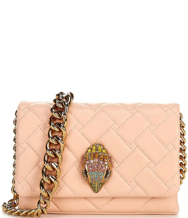 Kurt Geiger London Kensington Small Quilted Long Flap Wallet On Silver Chain  Crossbody Bag