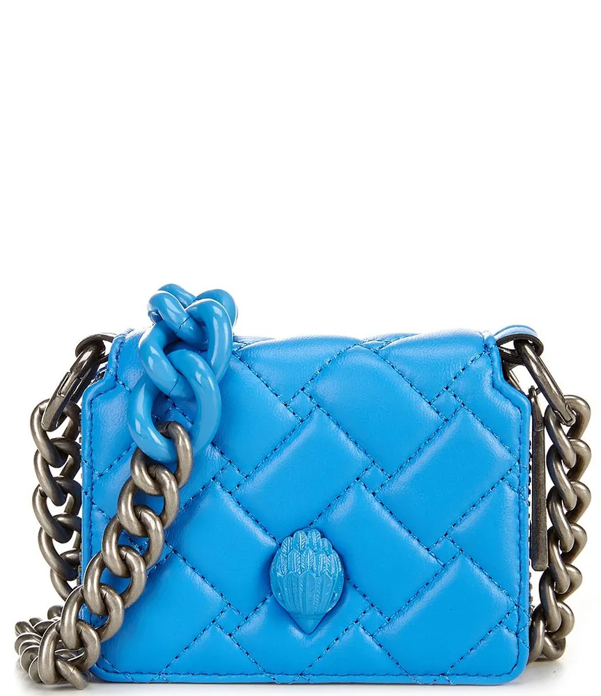 Light Blue Quilted Chainlink PVC Crossbody Bag