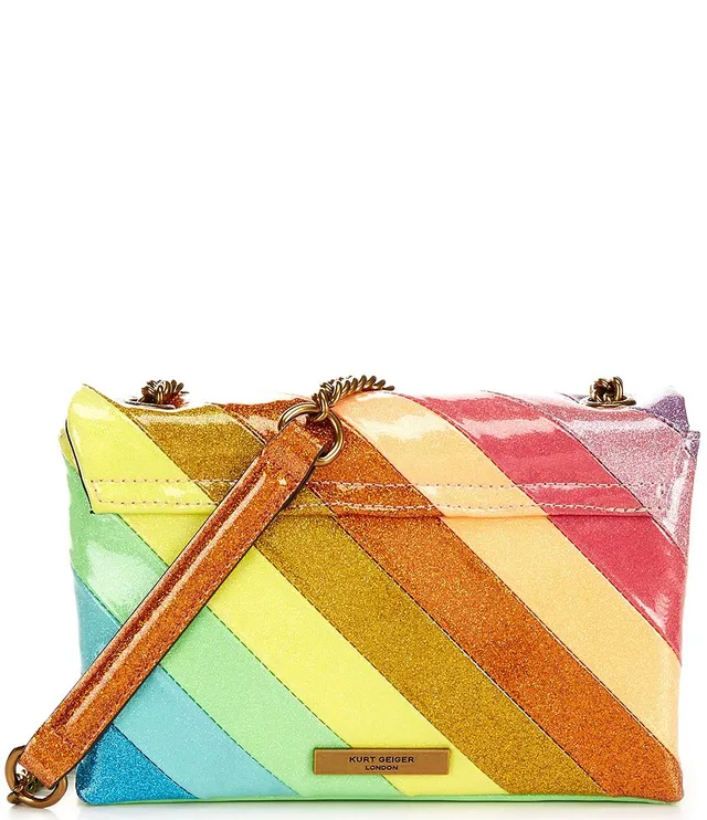 Kurt Geiger London Medium Glitter Rainbow Stripe Crossbody Bag