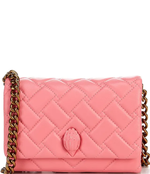 Kurt Geiger London Mini Kensington Eye Lambskin Pink Metallic Quilted  Leather Crossbody Bag, Dillard's in 2023