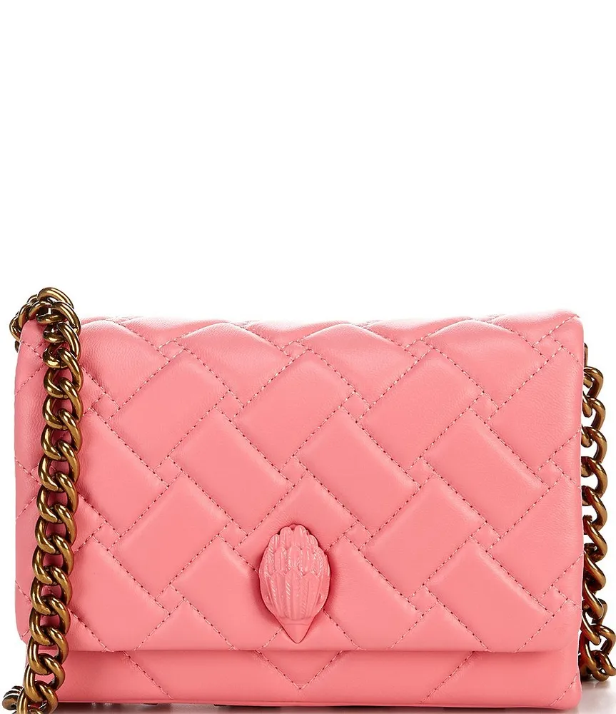 KENSINGTON CROSS BODY Pink Leather Quilted Cross Body Bag by KURT GEIGER  LONDON