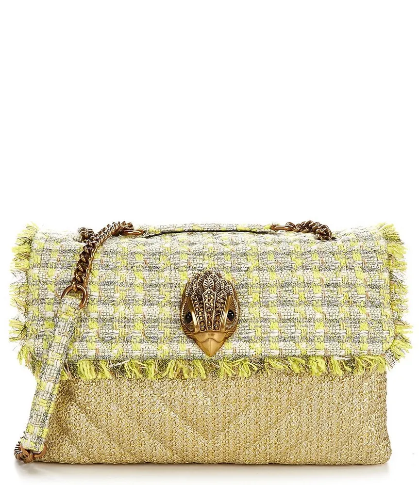 Kurt Geiger London Large Kensington Tweed Long Flap Shoulder Bag