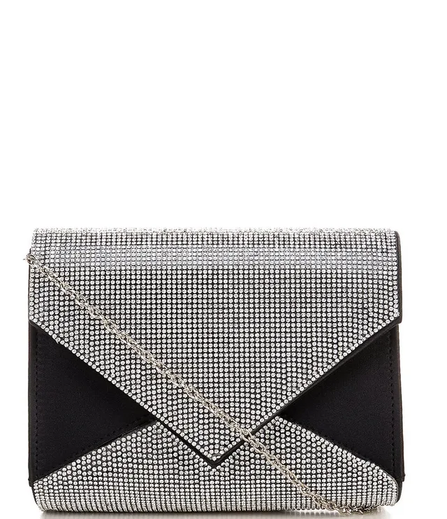 Landry Satin Woven Front Minaudiere Clutch