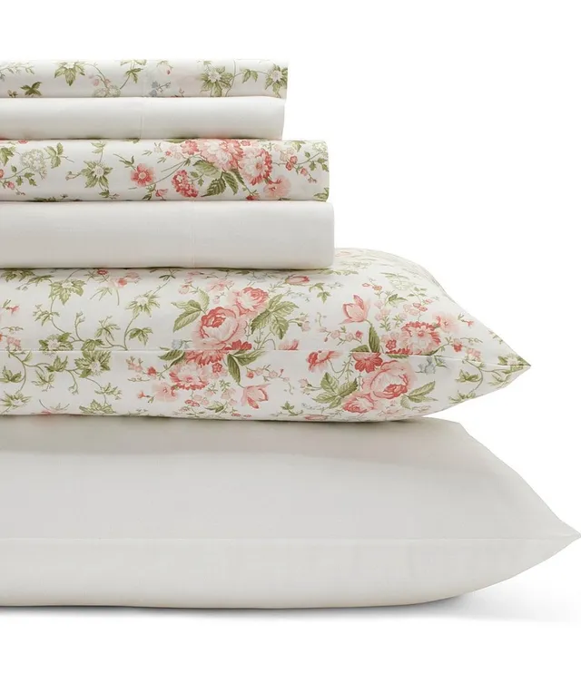 Laura Ashley Quartet Cotton Sateen Floral Pattern Sheet Set - Queen