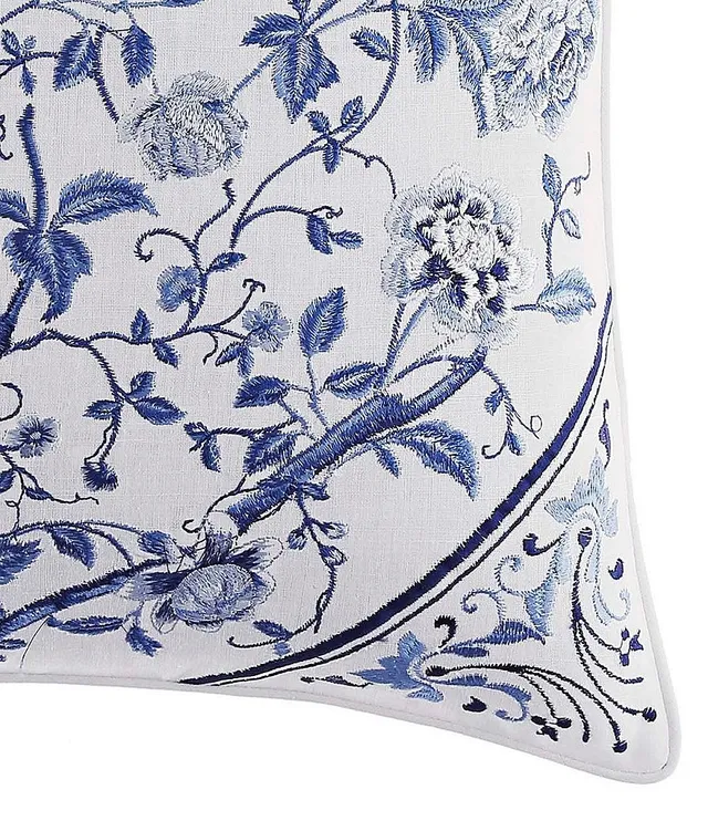 Laura Ashley Charlotte Floral Chinoiserie Square Floral Throw Pillow