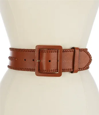 Lauren Ralph Lauren 2 Wide Crocodile-Embossed Leather Belt