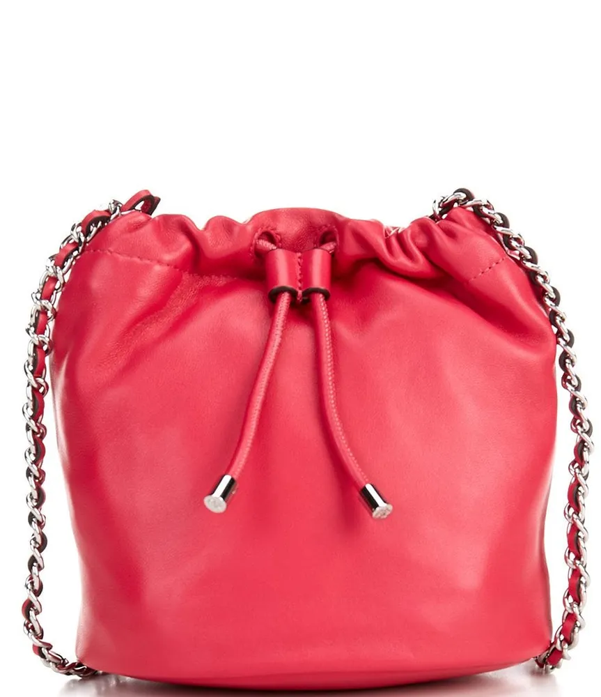 Lauren Ralph Nappa Leather Medium Emmy Crossbody Bucket Bag