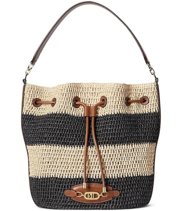 Shop Polo Ralph Lauren Medium Raffia Satchel