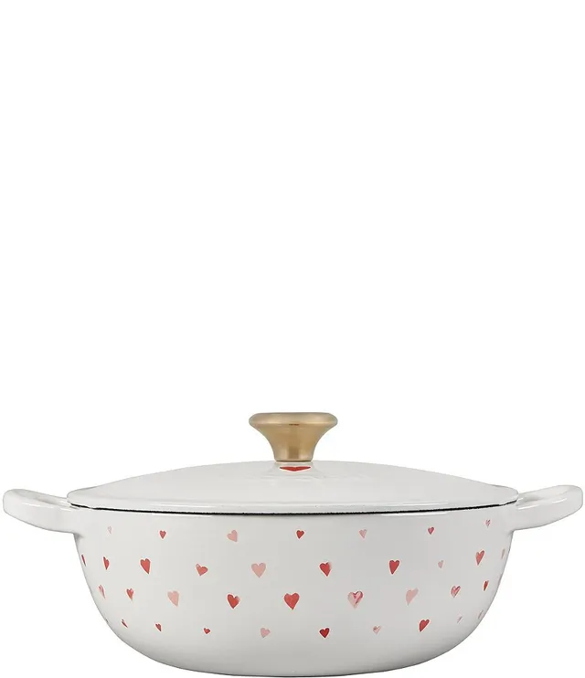 Le Creuset L'Amour 2.75 Qt. Enameled Cast Iron Soup Pot with Gold Knob &  Heart Applique | White