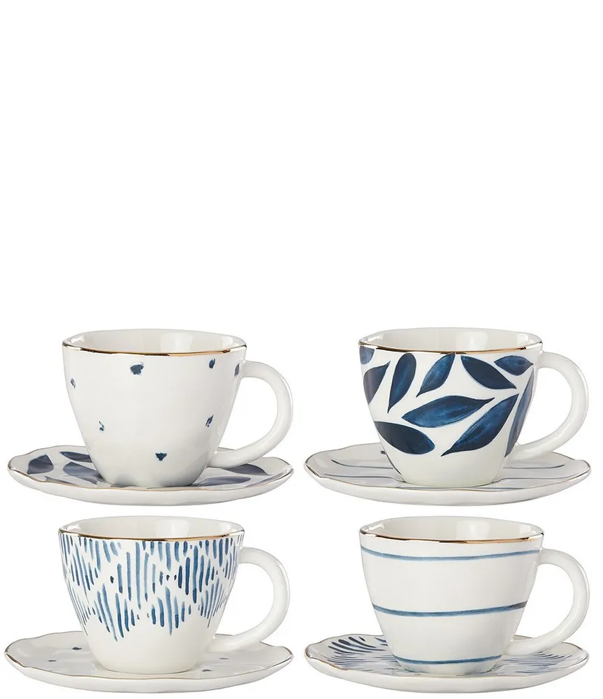 Lenox Oyster Bay 8 Piece Espresso Cup & Saucer Set