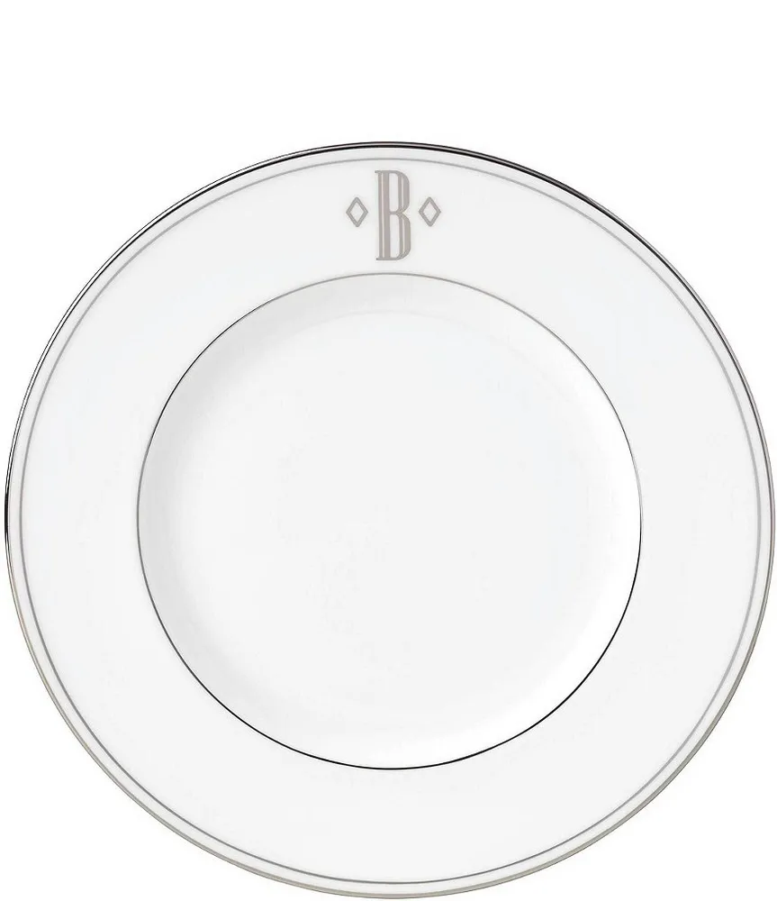 Lenox Federal Platinum Block-Monogrammed Accent Plate