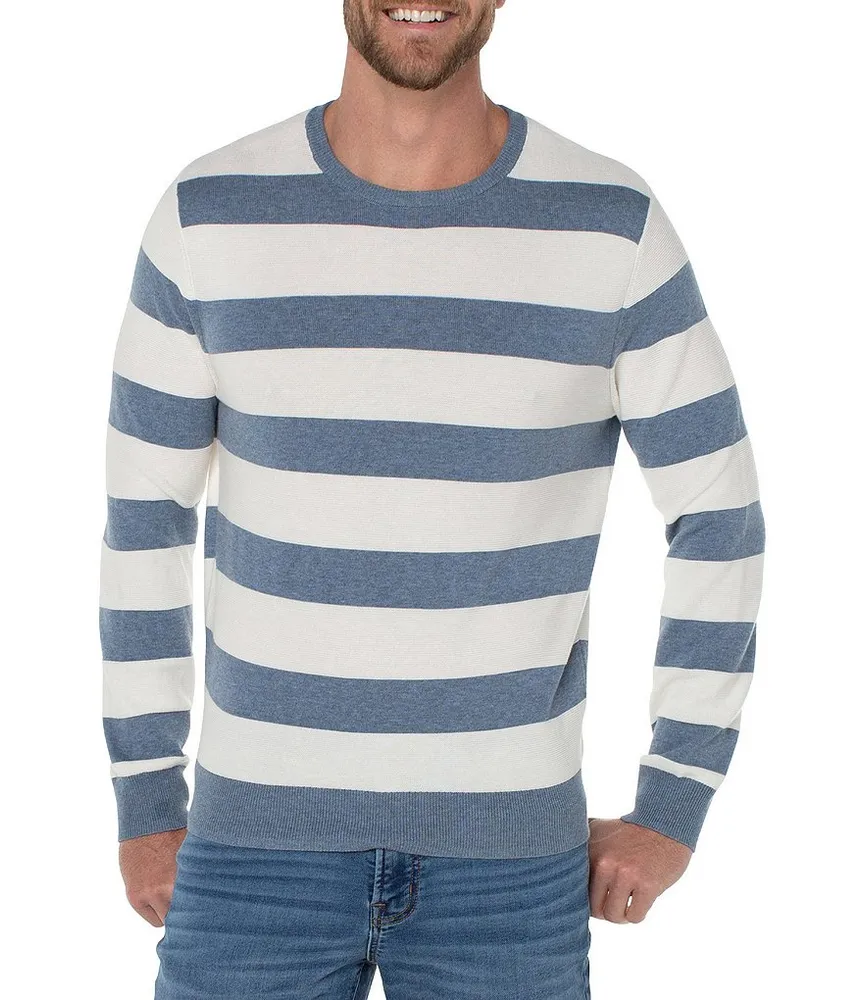 GUESS Men's Long Sleeve Logo Jacquard Knit Crew