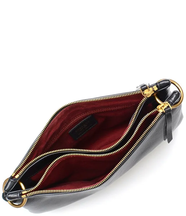 Margot Kiera Double Zip Leather Crossbody Bag - Black
